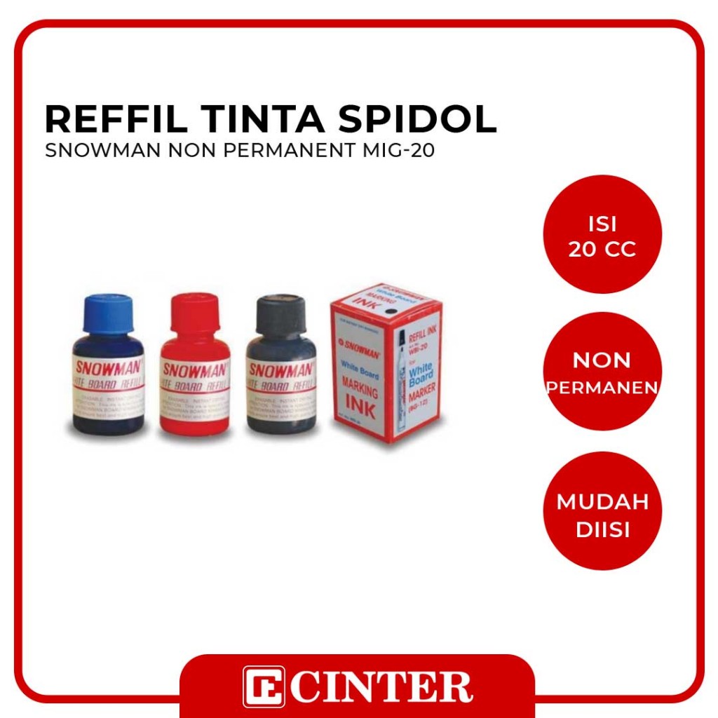 

SNOWMAN - TINTA SPIDOL / REFILL TINTA SPIDOL NON PERMANEN WB WBI-20