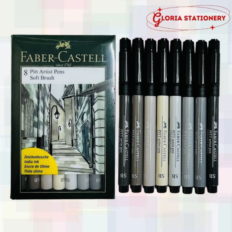 

FABER-CASTELL 8 Pitt artist pens soft brush/Pitt arrist pens soft brush isi 8 Faber-Castell