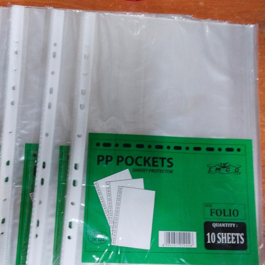 

PP Pocket F4 / Sheet Protector Folio merk IMCO 100 lembar