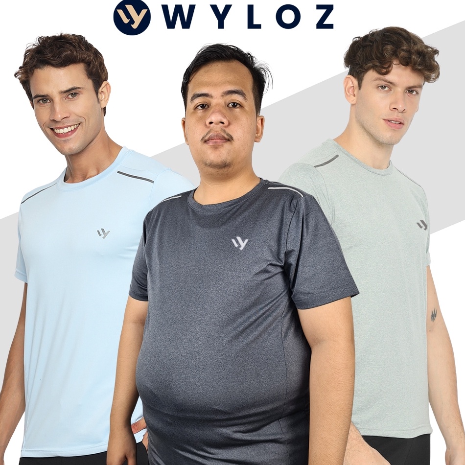 ART E6Q WYLOZ Baju Kaos Training Olahraga Jumbo Big Size Lengan Pendek Pria Jersey Gym Fitness Lari 