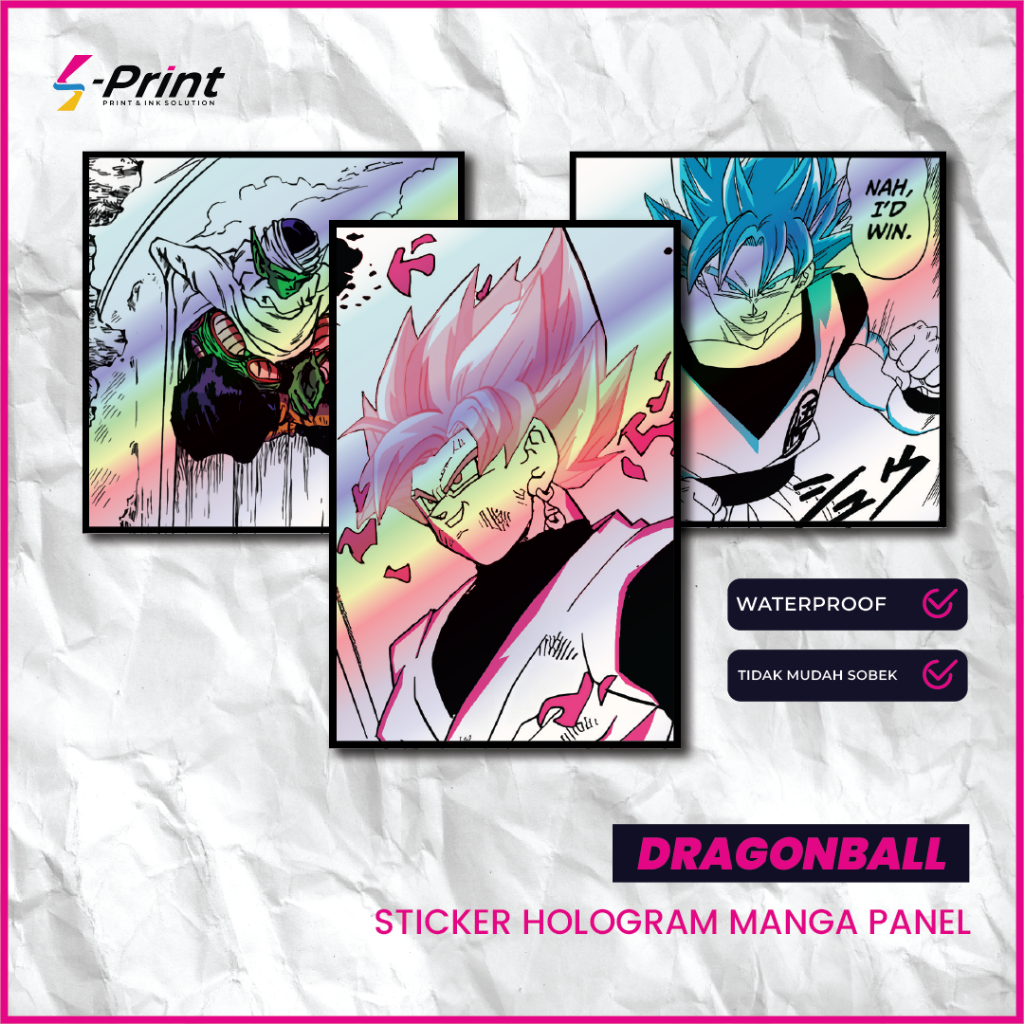 

Stiker Hologram Anime Dragon Ball z Dragon Ball Super Manga Panel | Waterproof | MAXDECAL DIY Craft