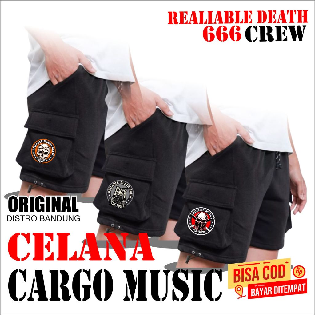 CELANA KARGO RELIABLE DEATH 666 METAL NEW  ORIGINAL 120% - CELANA BOARSHOT TENGGKORAK FLECCE CATTON 