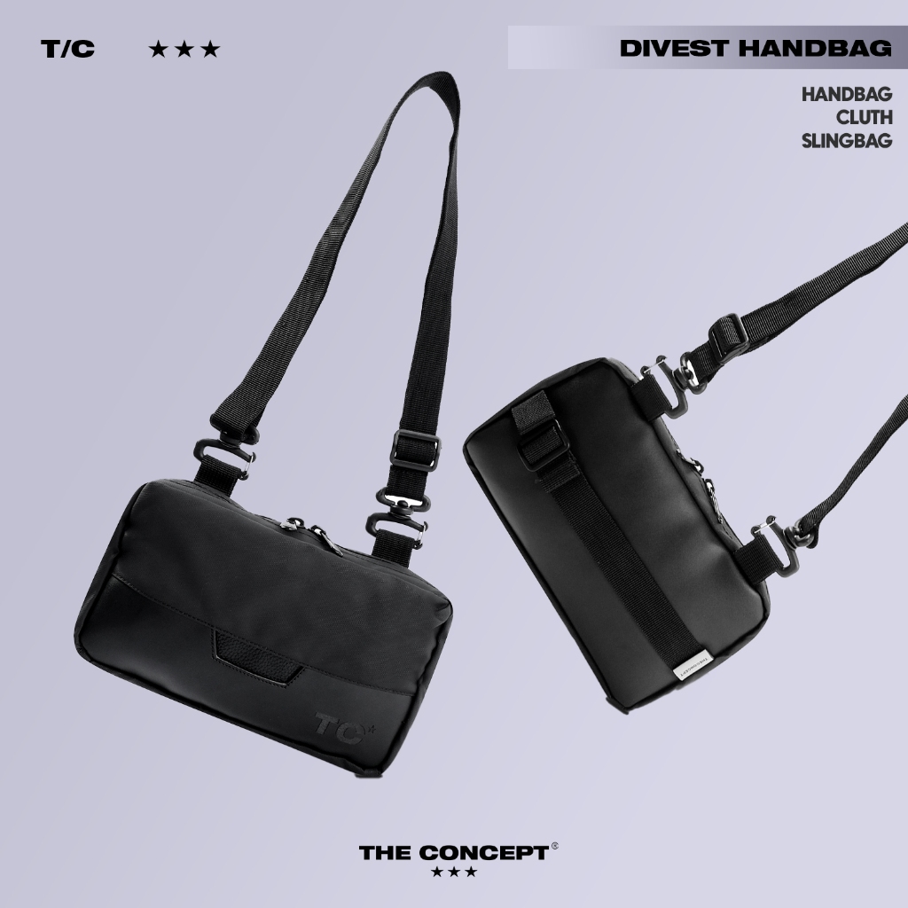 DIVEST HANDBAG CLUTH SLINGBAG | THE CONCEPT | BLACK