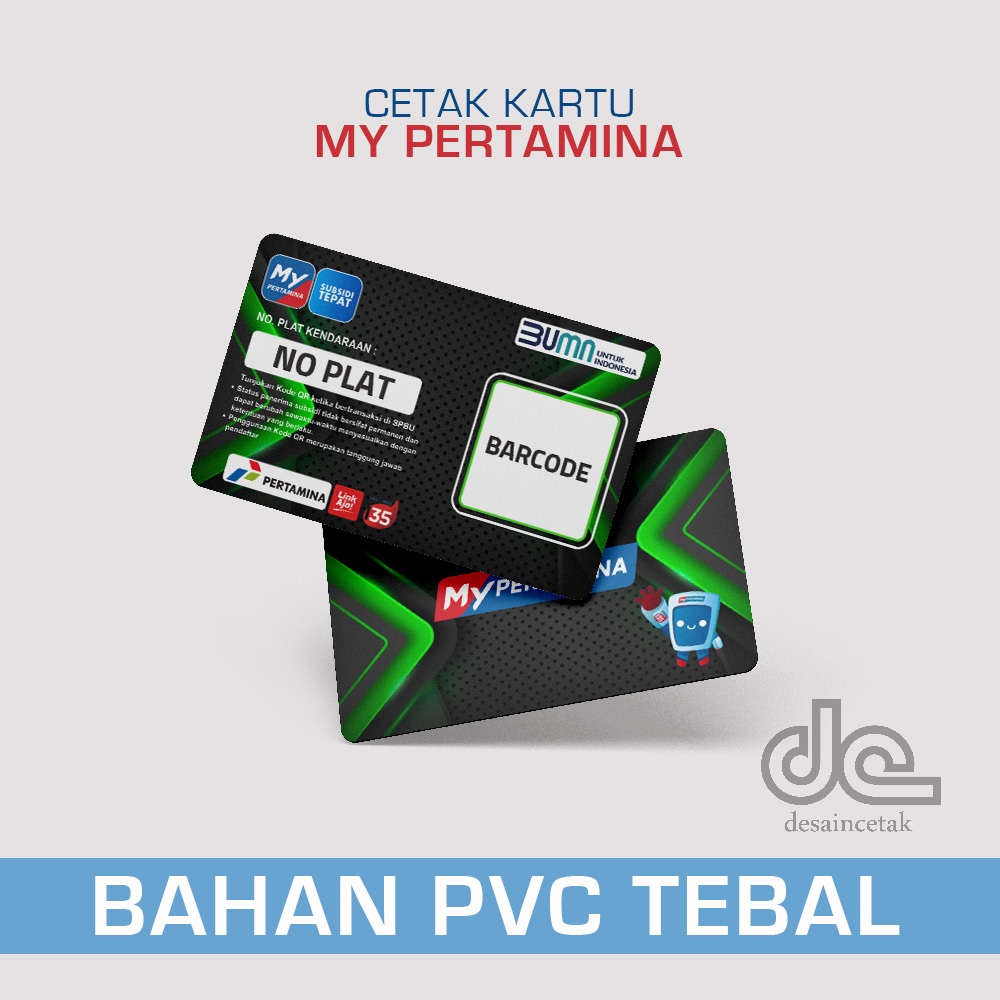

Cetak kartu My Pertamina premium pvc tebal