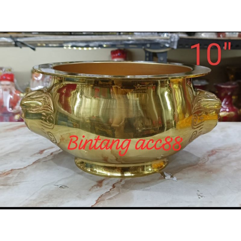 hiolo/ hio lo/ hiulo/ hiu lo - kuningan - kepala singa - 10inch