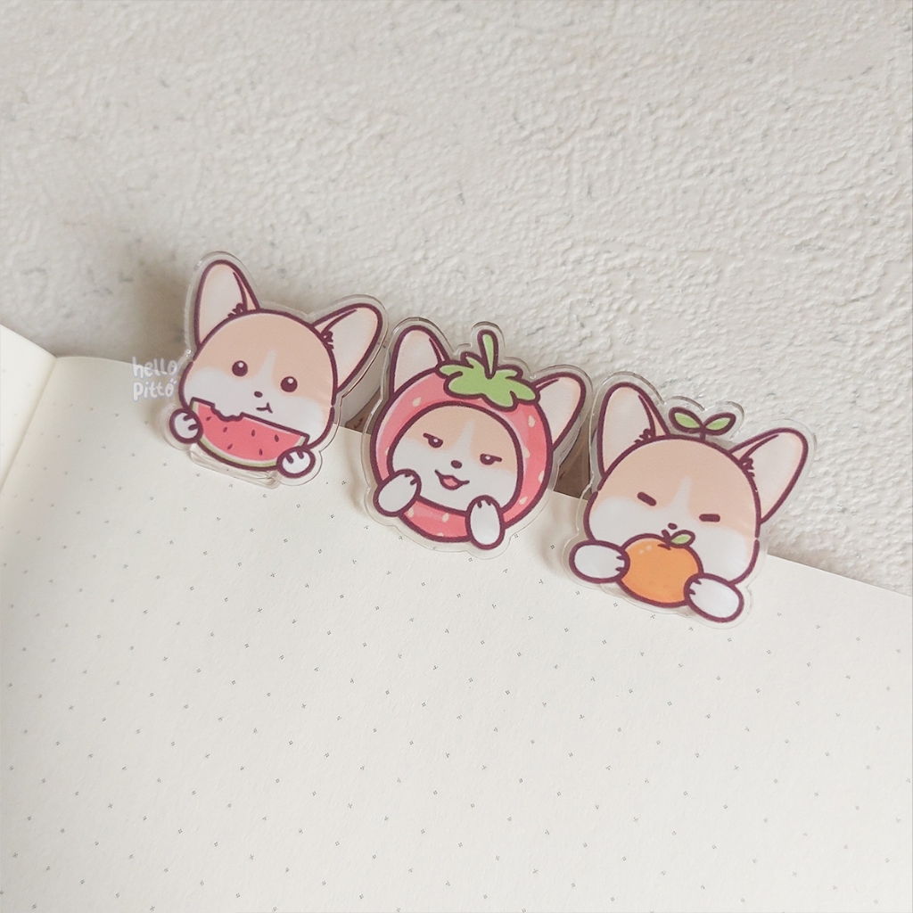 

Hello Pitto Corgi Fruity Binder Clip