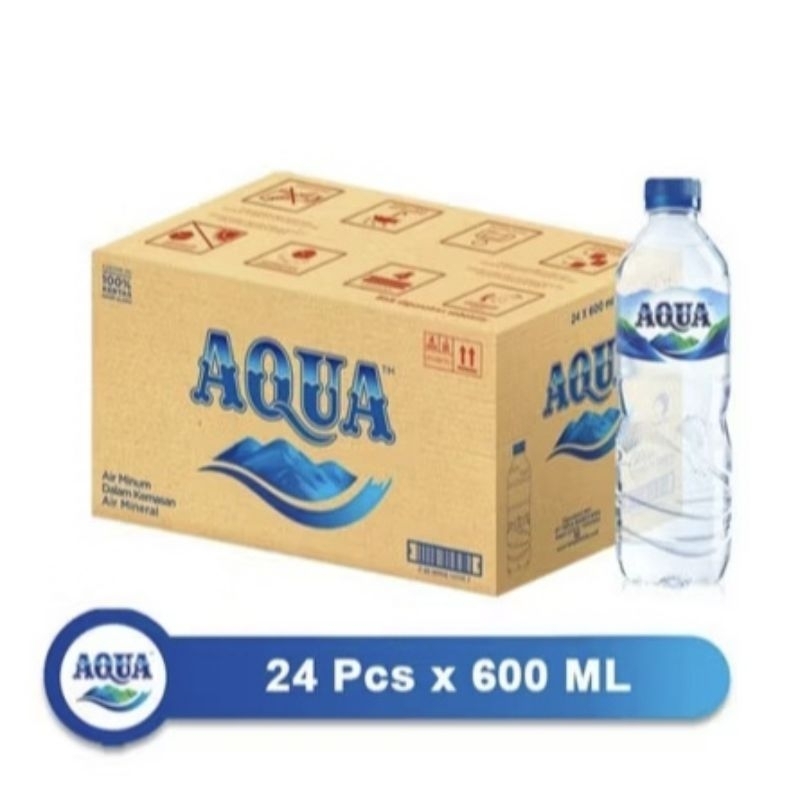 

[1 karton isi 24 botol @600ml] AQUA air mineral