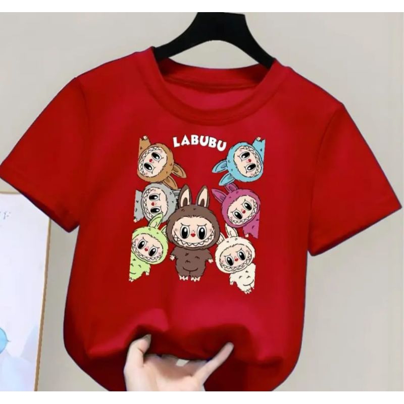 Okeoke_Makassar - Labubu kaos atasan anak lengan pendek motif karakter boneka labubu vira pakaian ba
