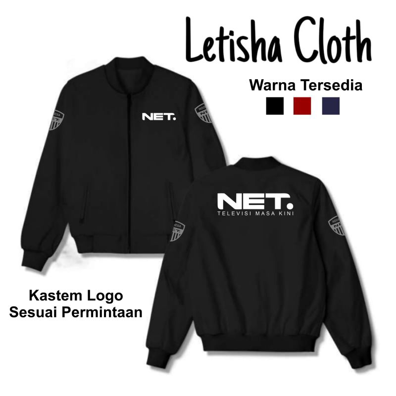 jaket bomber net tv//jaket bomber//seragam net tv//jaket bomber//jaket parasut//jaket waterproof