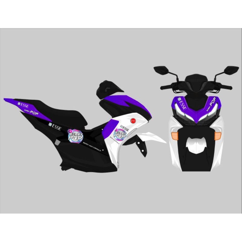 STRIPING TRANSPARAN AEROX NEW 155 DESIGN MOTIF ESSE BERRY POP