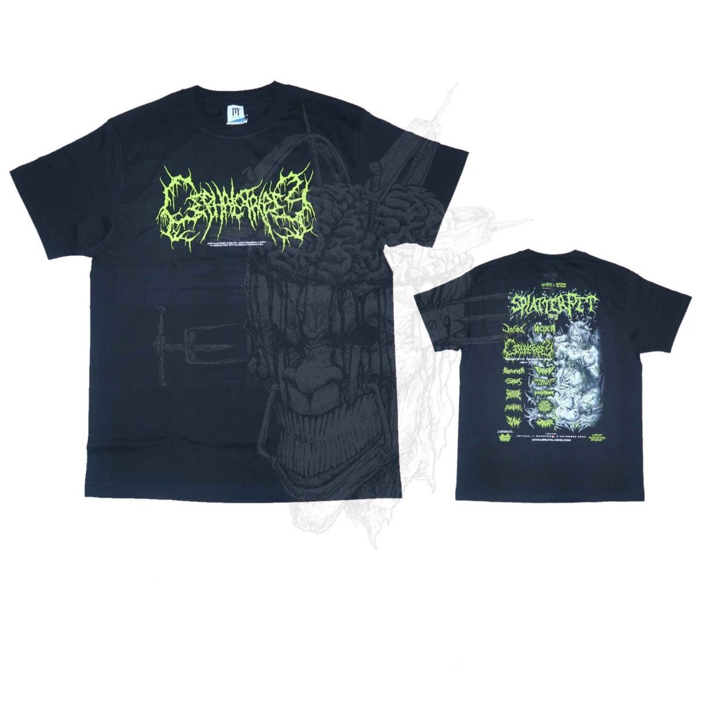 T-Shirt - Cephalotripsy - Splater Pit 3 - Green Logo