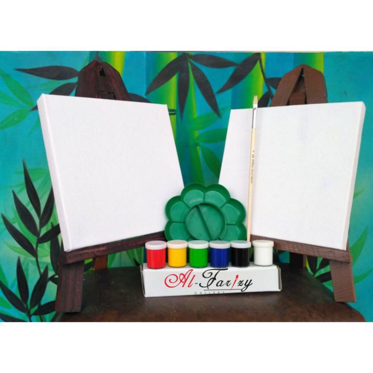 

Paket Hebat Kanvas Lukis Putih Lengkap dengan 2 kanvas Cat Akrilik 6 Warna Bonus Kuas Lukis dan palet