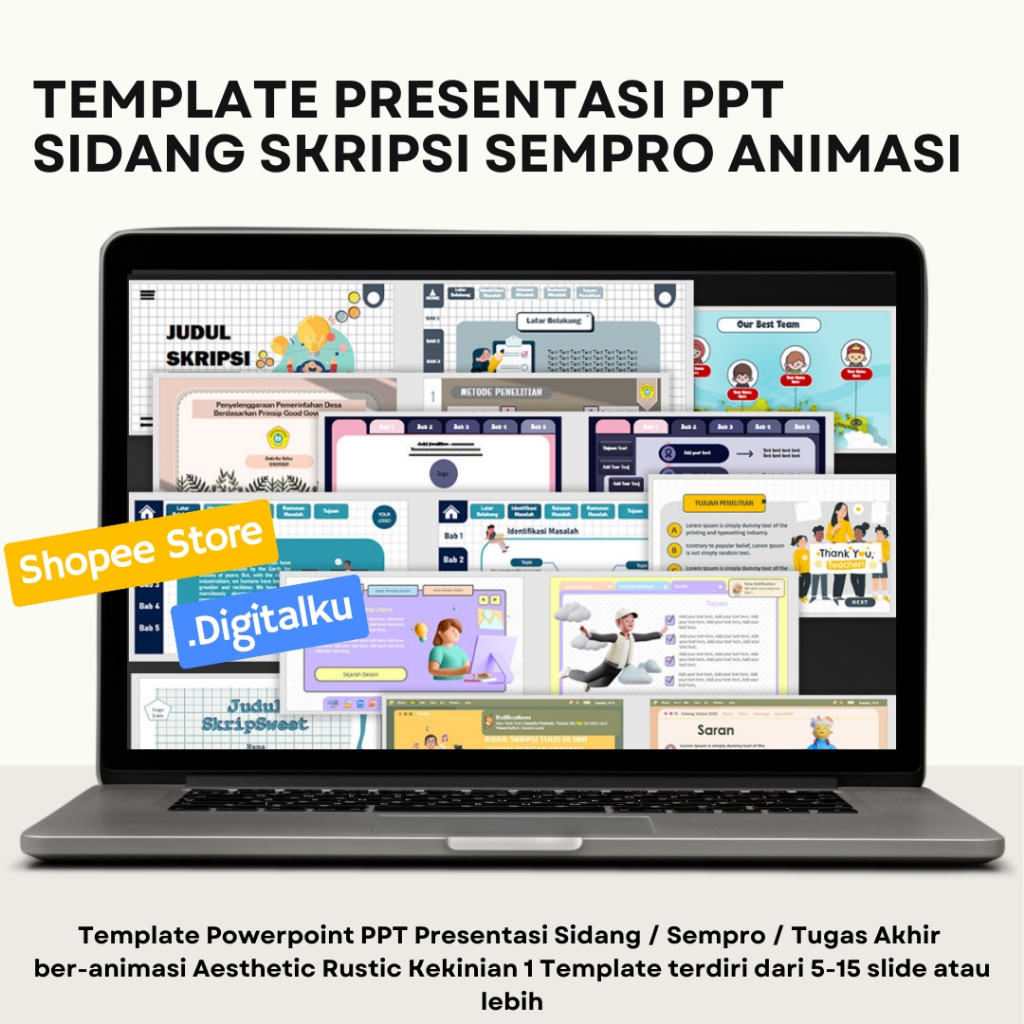 Template Presentasi PPT Sidang Skripsi Sempro Animasi Aesthetic PPT atau PowerPoint