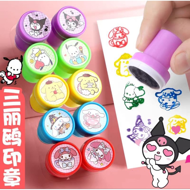

[10pcs] Stempel Kartun Cantik Warna Mainan Anak Jadul Cap Segel Stempel Warna-warni