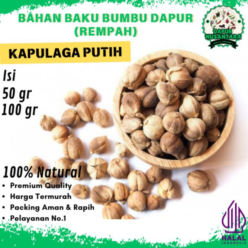 

Bumbu Dapur Bahan (KAPULAGA PUTIH) Rempah Lengkap Murah Grosir Alami Natural 100% Penyedap Rasa Masakan Halal Premium Quality