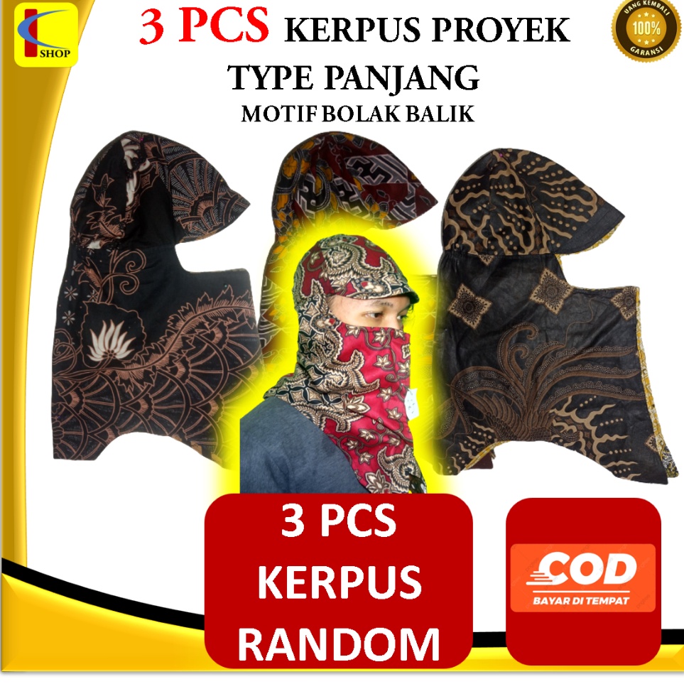 Paling Kekinian 3 PCS Topi Masker Jepang Kerpus Proyek Welder Las SEBO Mancing Motif Batik Bahan Kat