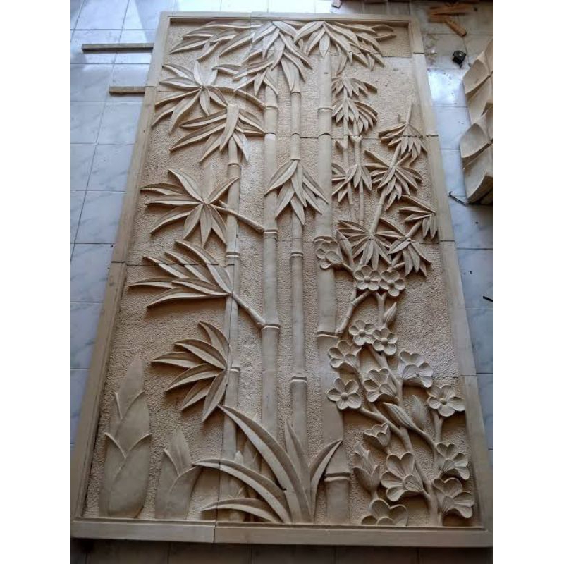 BATU ALAM RELIEF BAMBU CUSTOM 150X300 HIASAN DINDING PRE ORDER