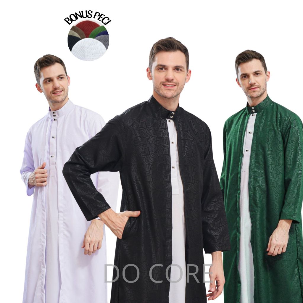 AL-AZHAR Gamis Jubah pria lengan panjang motif terbaru fashion muslim jubah mewah