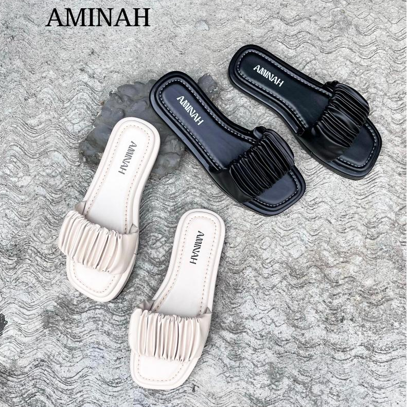 LX-F | Sandal Wanita Kerut / Sandal Slop Kerut Wanita