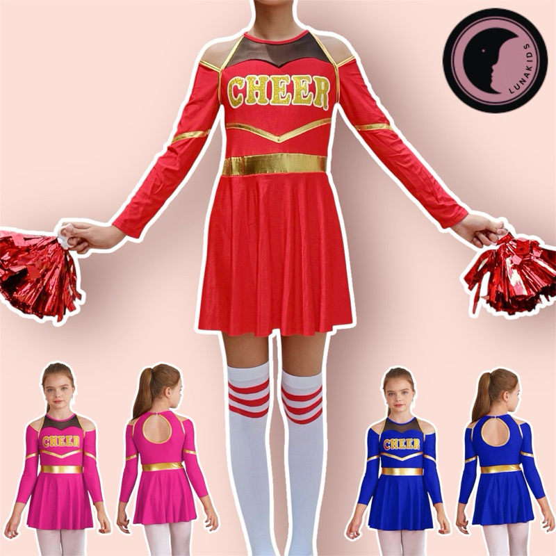 Cheerleader Uniform anak kostum chearleader anak import usia 6-16 tahun