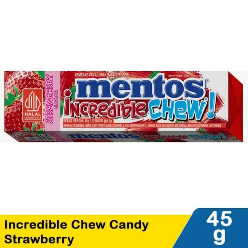 

Mentos Incredible ChewCandy Strawberry 45gr