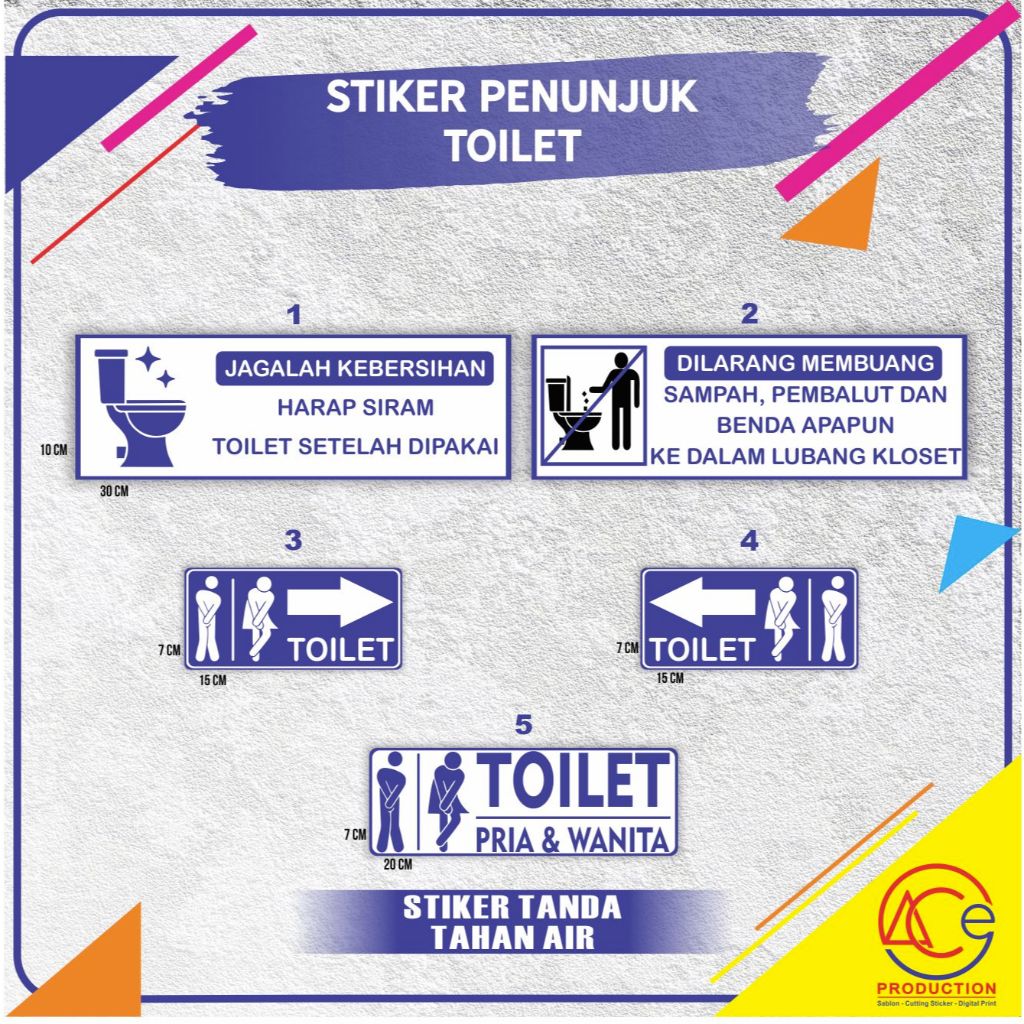 

STIKER TOILET STIKER PENUNJUK TOILET