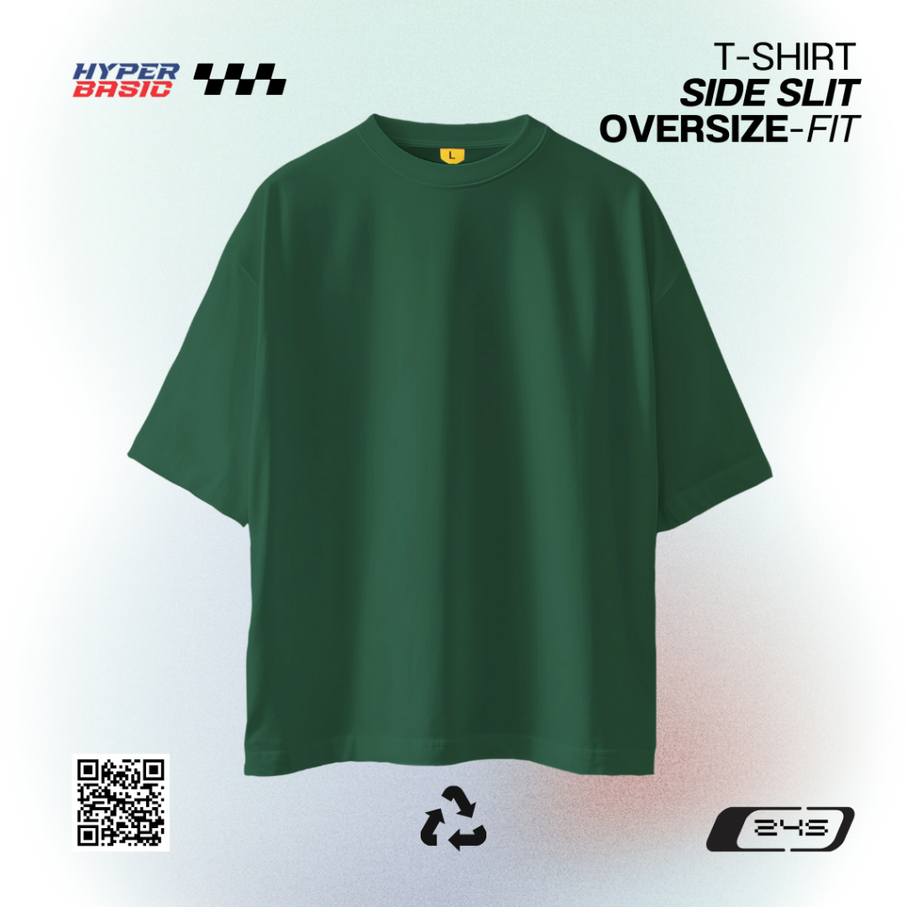 𝐇𝐲𝐩𝐞𝐫𝐛𝐚𝐬𝐢𝐜 Baju Kaos Polos Oversize Belah Samping Tanpa Saku Bahan Katun Combed 24s Pria Wanita Warn