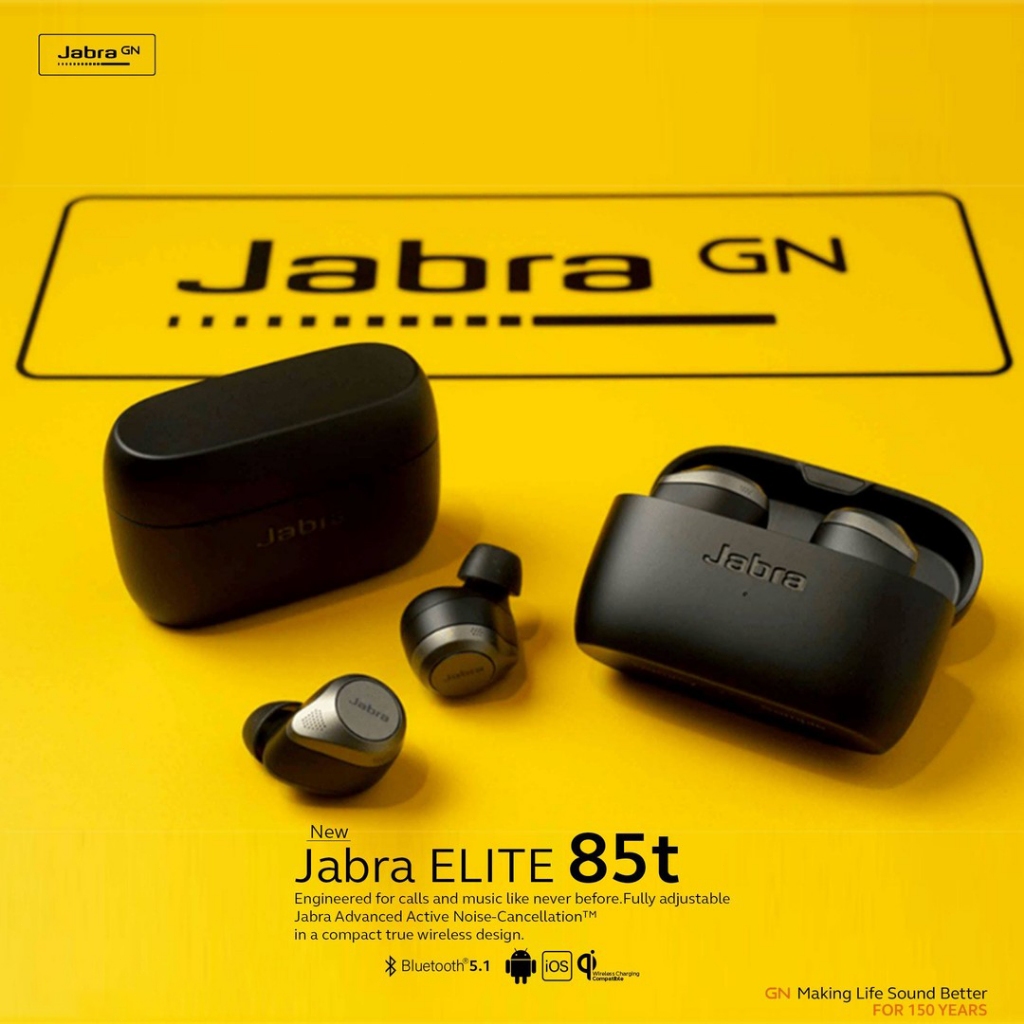 100%Original JABRA Headset/JABRA Elite 85t wireless bluetooth headset Headphone Peredam Kebisingan A