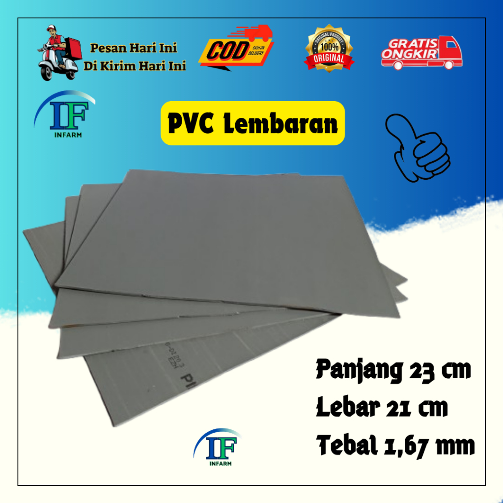 Pipa Lembaran Pvc Lembaran Pipa Paralon Lembaran Ukuran 21 x 23 cm tebal 1.67mm INNFARM