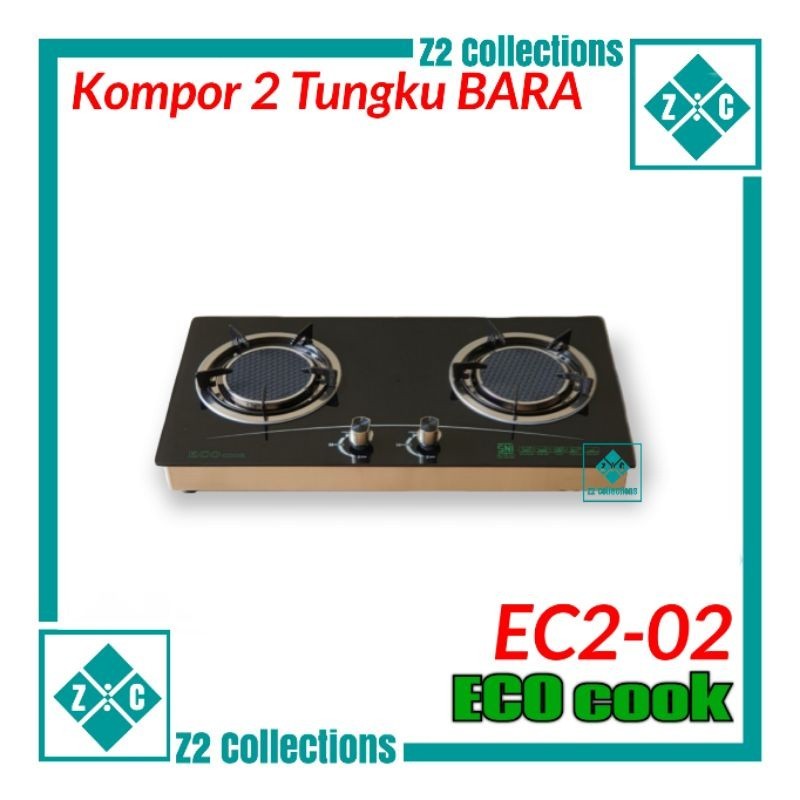 ECO Cook EC2-02 Kompor 2 tungku bara kompor EcoCook tungku infrared