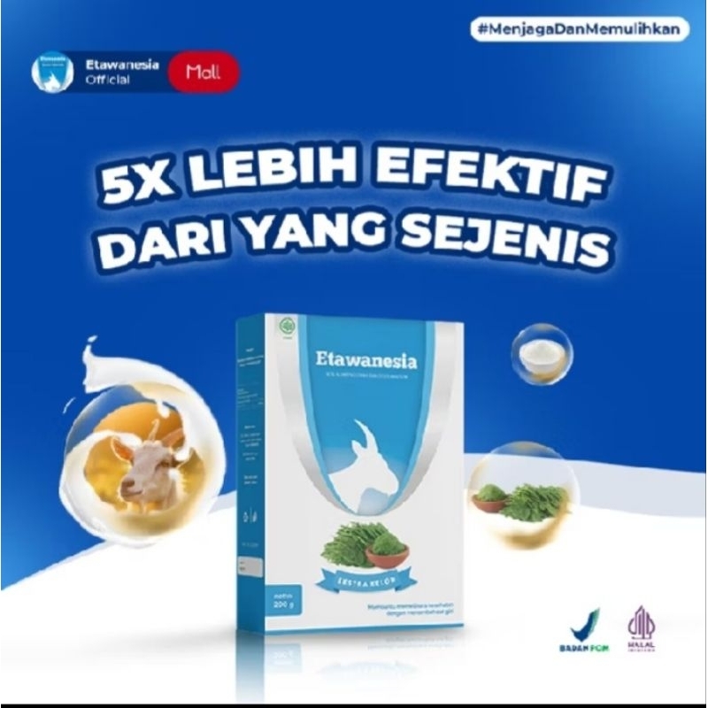 

ETAWANESIA ETAWA BIRU 1 Box isi 200 Gram Susu Kambing Etawa Platinum + Ekstrak Moringa Folium Daun Kelor Suplemen Kesehatan