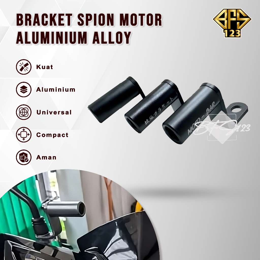 Bracket Spion Motor Lampu Senter Holder HP Aluminium Aloy