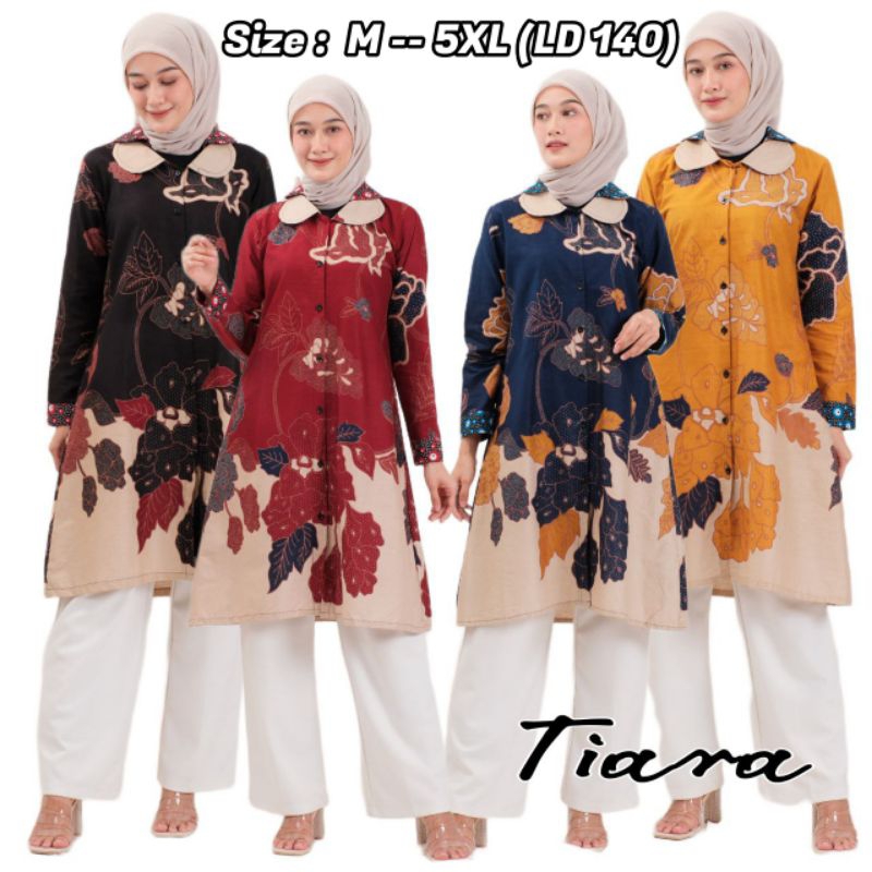 Atasan Wanita Baju Tunik Batik Jumbo Size M L XL XXL 3XL 4XL LD 140cm Big Size