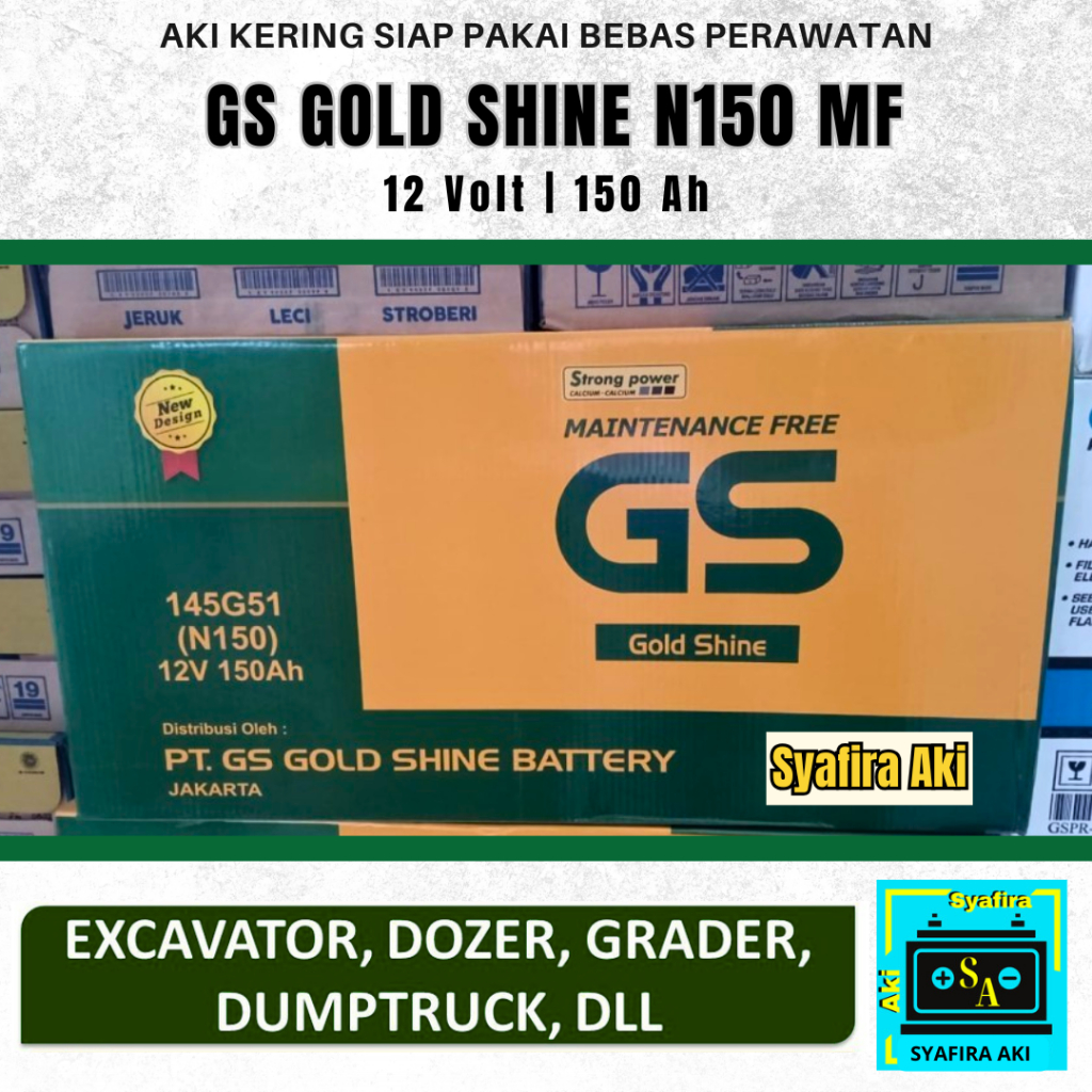 Aki Mobil GS N150 Excavator, Dozer, Grader, Dumptruck aki kering