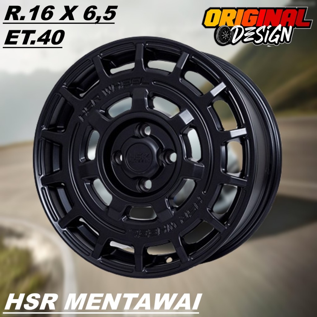 Velg racing mobil TOYOTA AGYA NEW, ring 16 HSR MENTAWAI R16 pcd 4x100 lebar 6,5