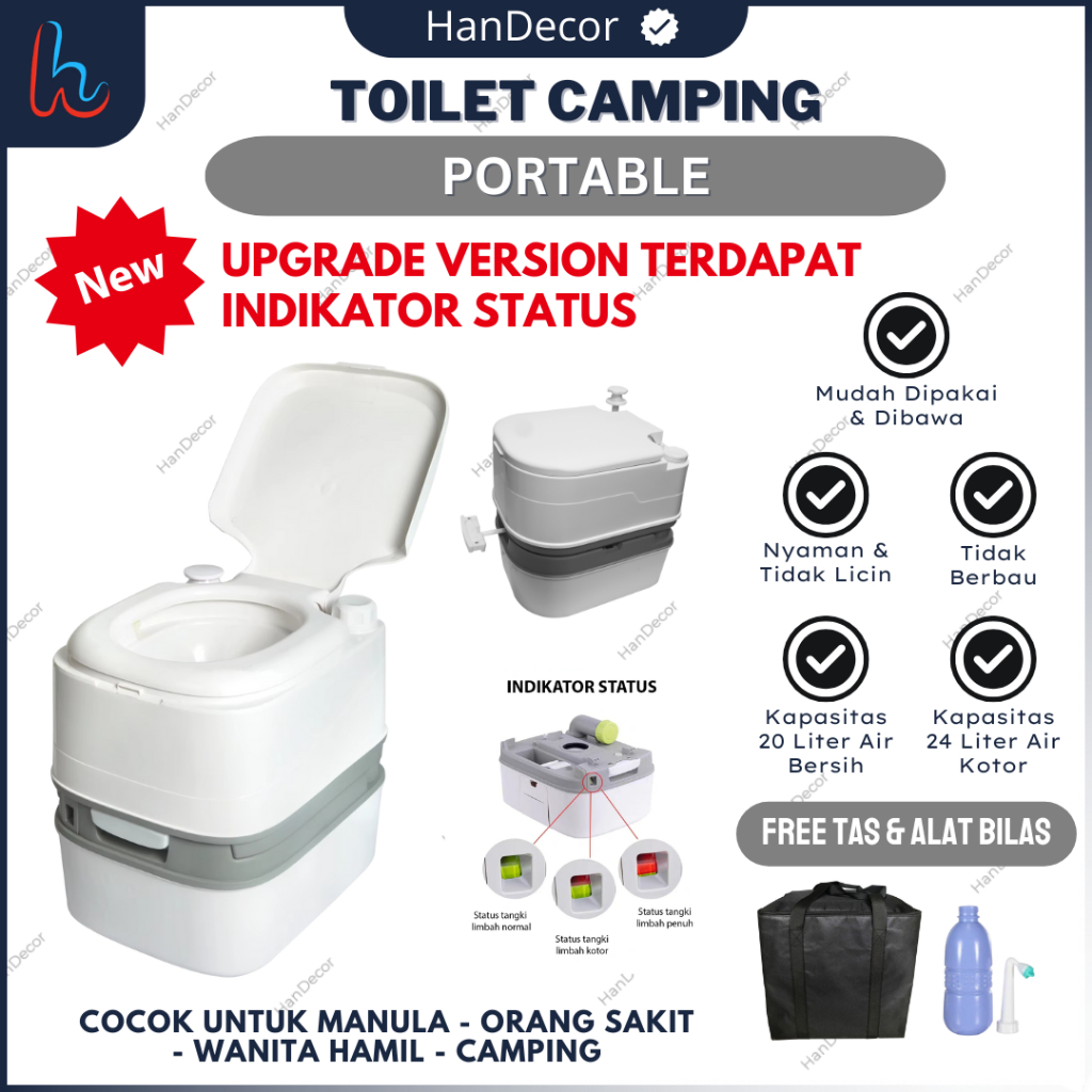 PORTABLE TOILET CAMPING OUTDOOR 24 LITER | TOILET CAMPING PORTABLE TRAVEL