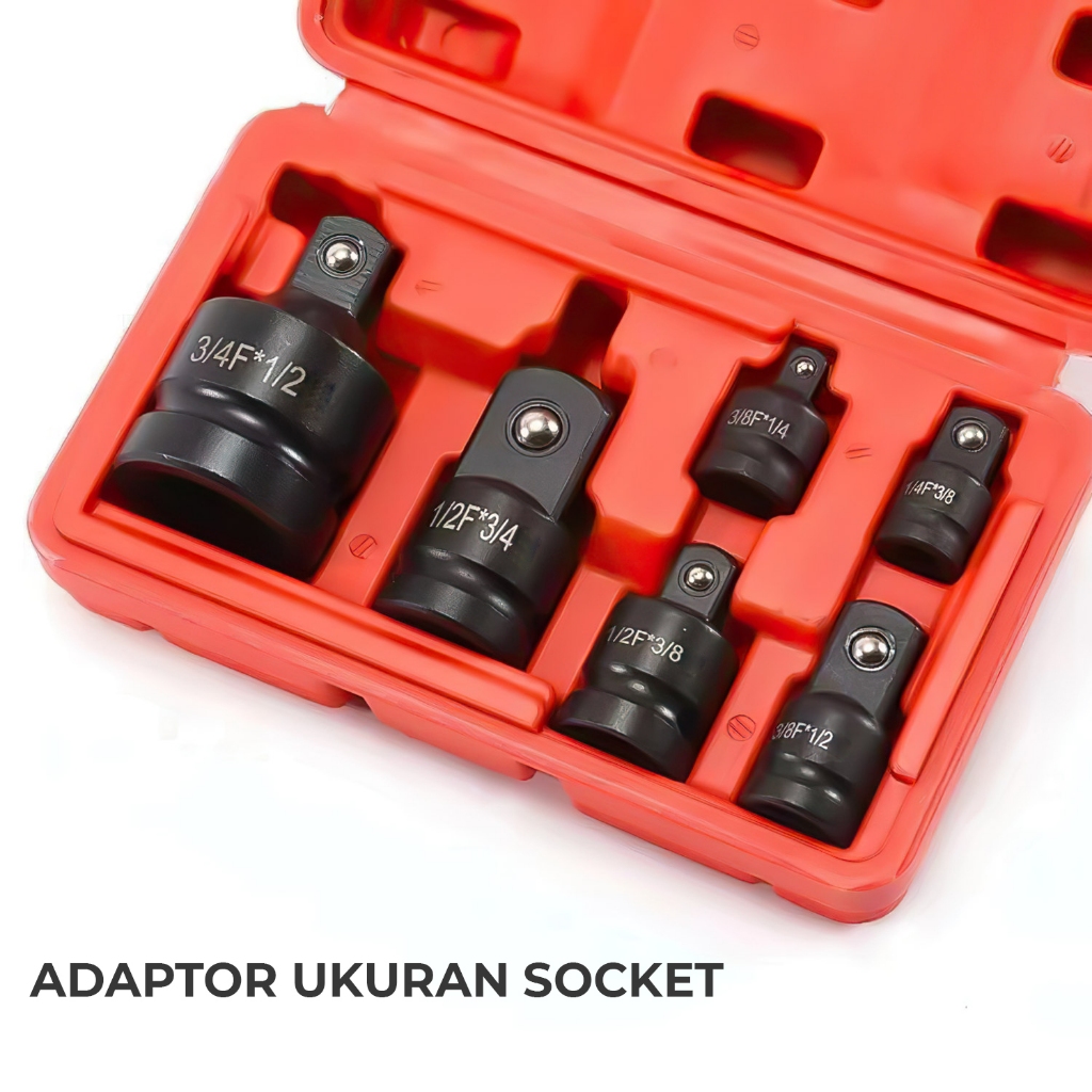 Adaptor Kunci Shock Impact 1/4 x 3/8 x 1/2 x 3/4 Sambungan Socket- 6781