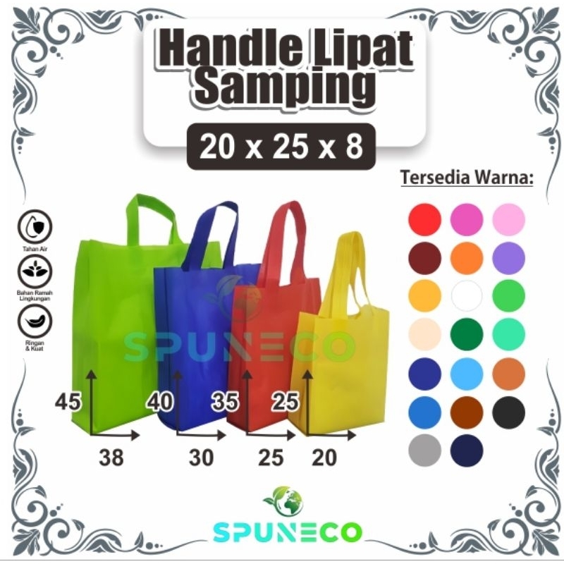 

HLS 20x25x8 (isi = 1 Lusin) TAS SPUNBOND MODEL TALI GOODIE BAG
