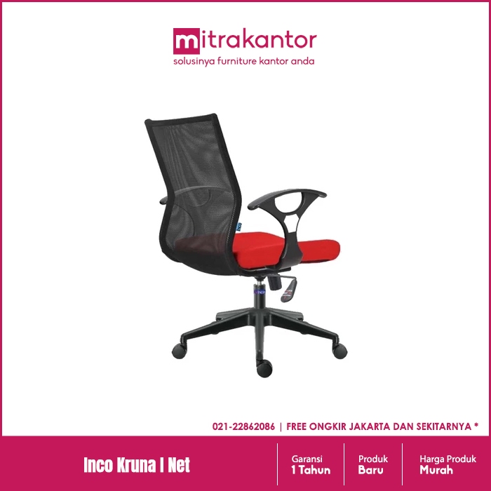 Kursi Kantor Inco Kruna I Net Kursi Staff Jaring Merah Hitam Di Jakarta