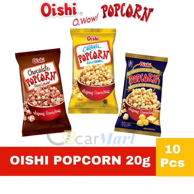 

OISHI POPCORN Renceng isi 10 Jagung Berondong Rasa Cokelat Caramel Keju Orins