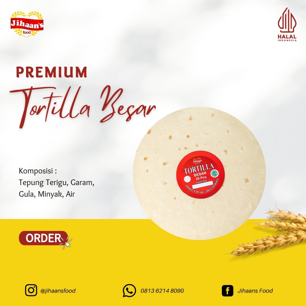 

Kulit Kebab - Tortilla Premium Besar 20 Pcs - Jihaan's Food Medan