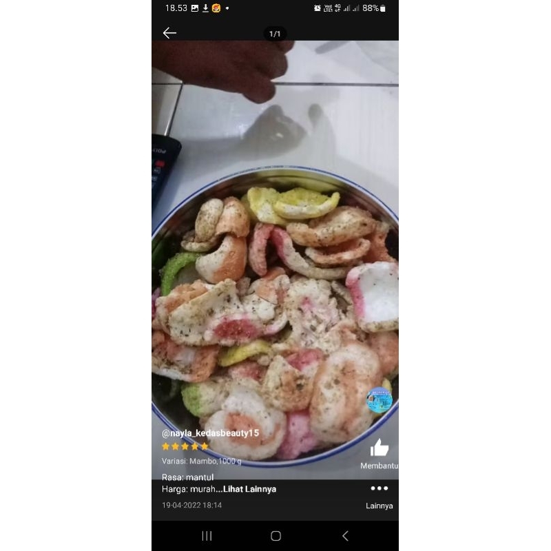 

kerupuk antor mambo khas tegal bumbu serundeng /kg 48000