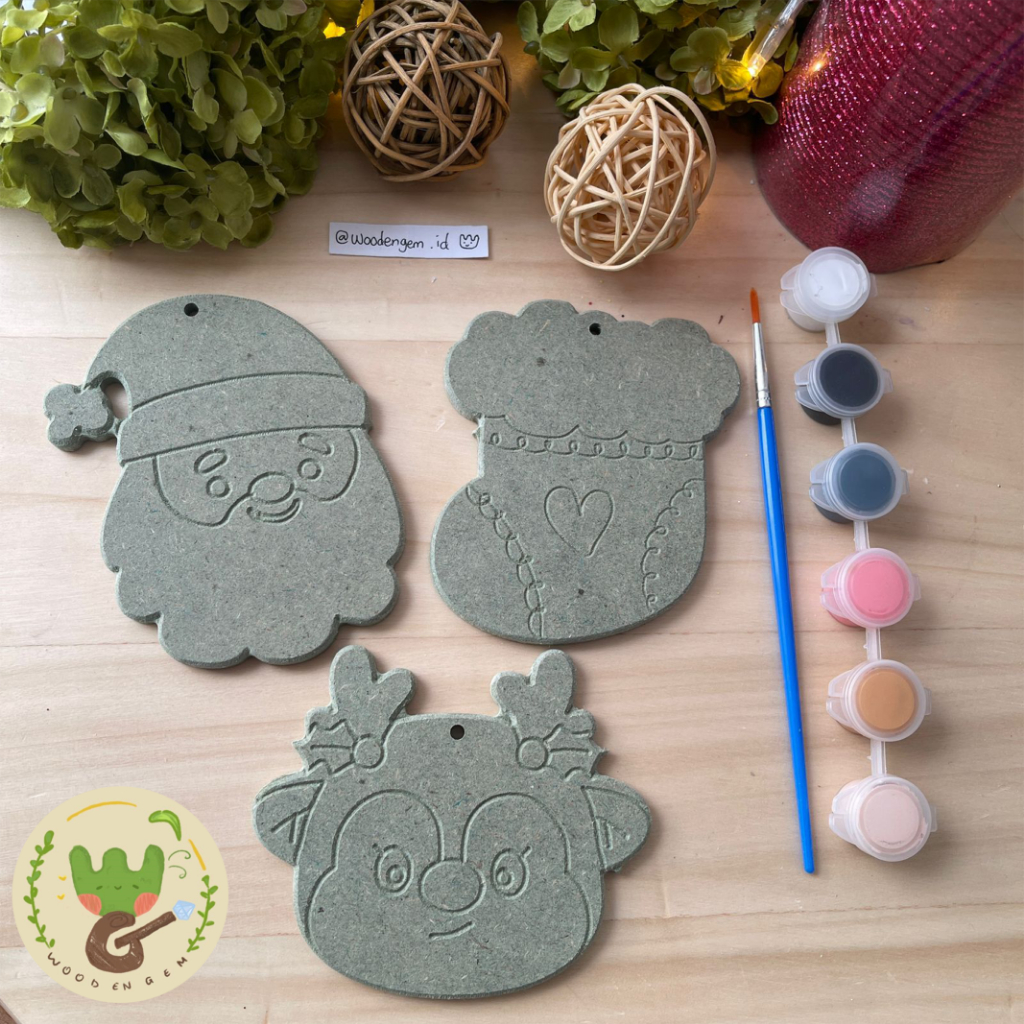

WOODENGEM DIY Wood Character Painting Kit Mewarnai Melukis Kayu Karakter Christmas 02 Seri Christmas