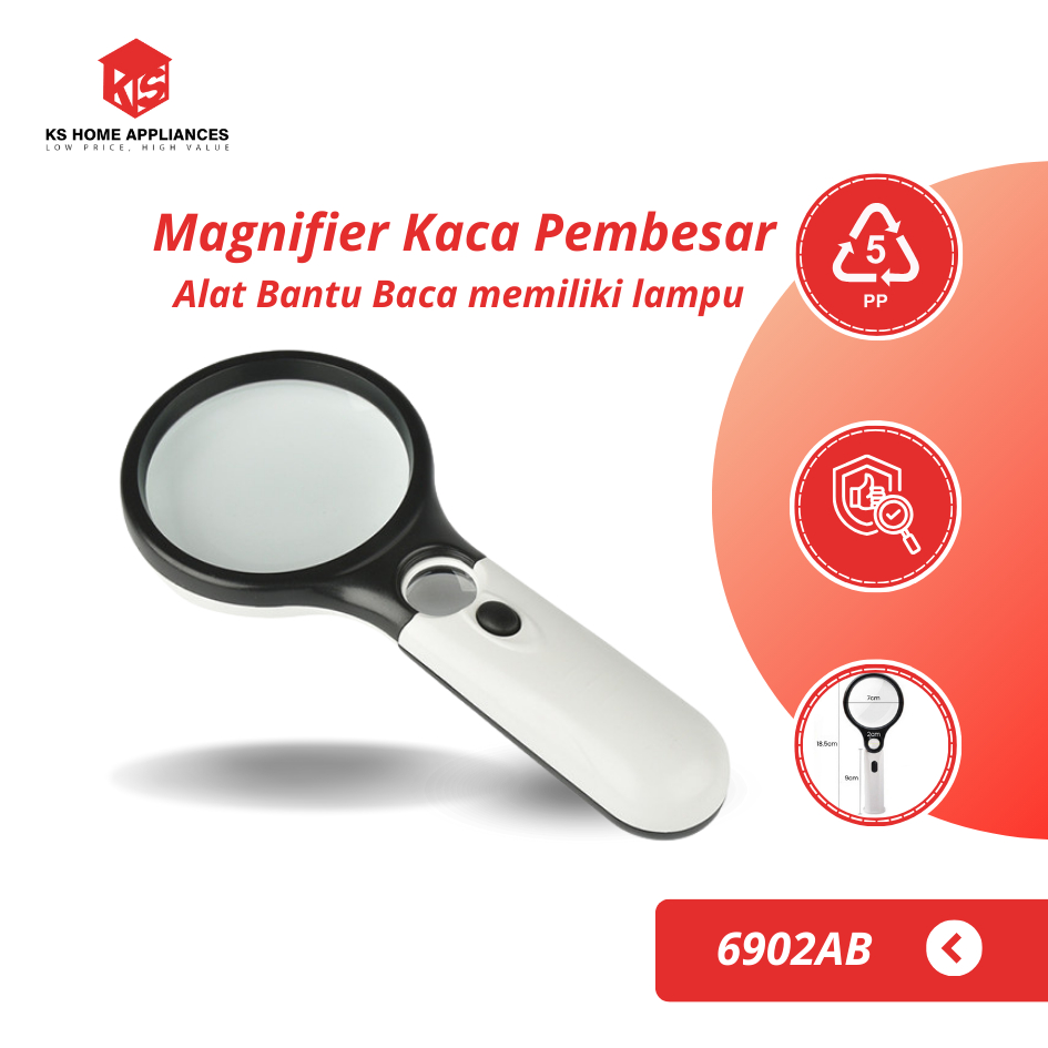 

KS Magnifier Kaca Pembesar Dengan Lampu Alat Bantu Baca