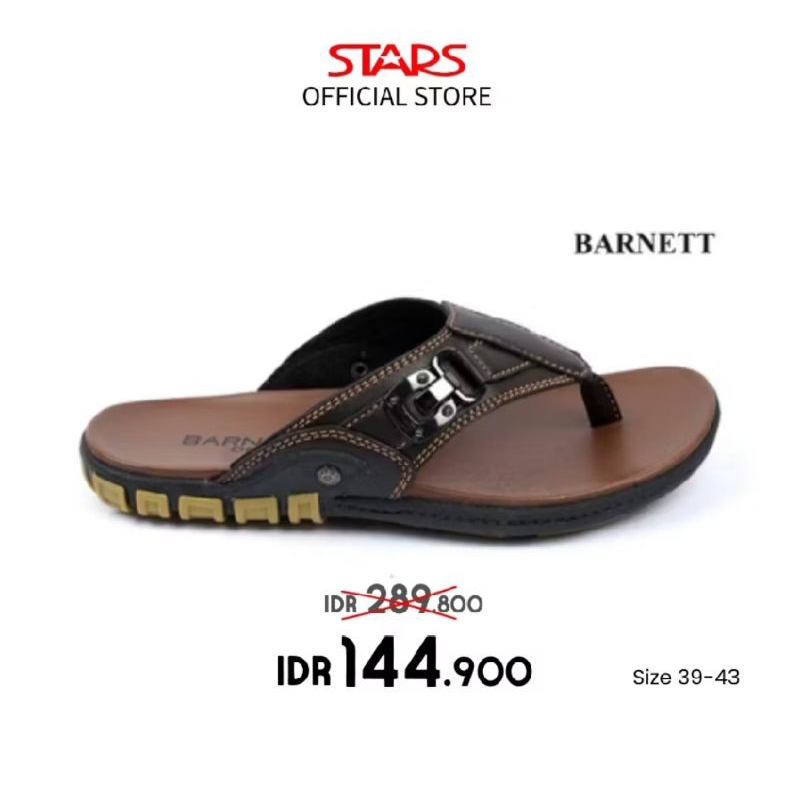 BARNET sandal japit pria dewasa laki-laki Reno King 08 coklat