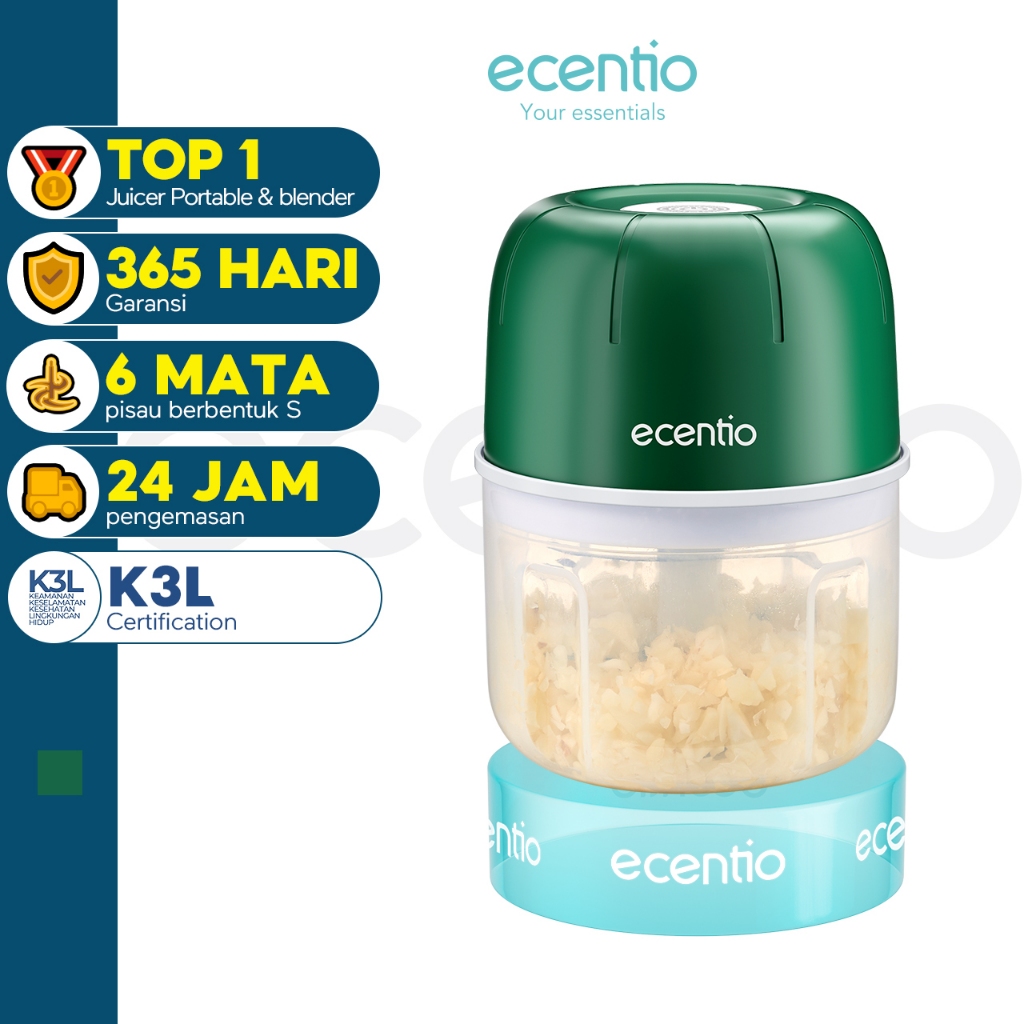 ecentio Mini Chopper  6 pisau 250ml  kapsul coper Mixer blender bumbu portable mitochiba