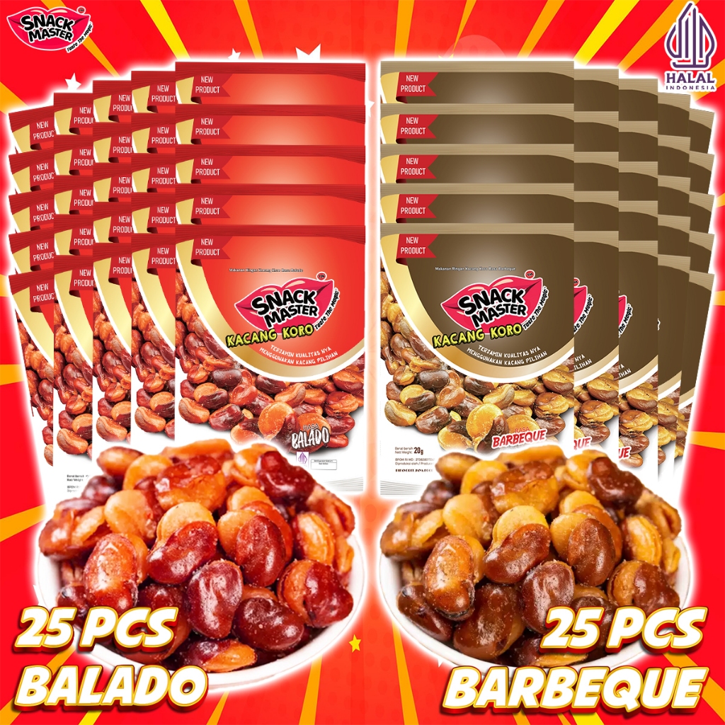 

[SNACKMASTER] Kacang Koro,20GR * 50,Stasiun ener,Tas kecil butik