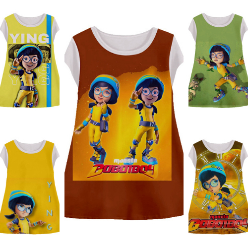 Baju Dress Ying Boboiboy Lucu Untuk Perempuan Tunik Printing Anak Wanita Model Ying Boboiboy Usia 1-