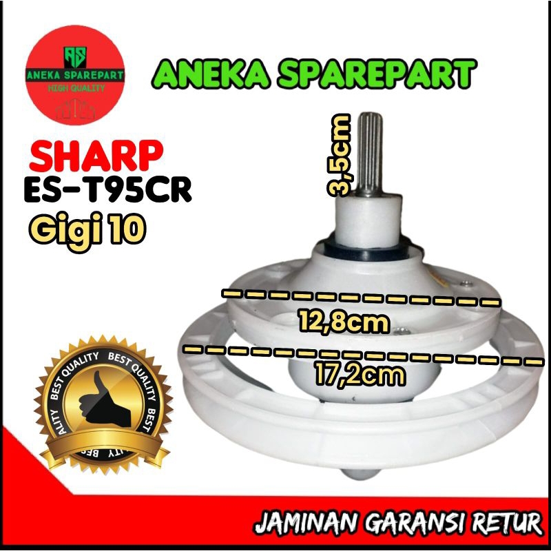 Gear box mesin cuci SHARP ES-T95CR gigi 10