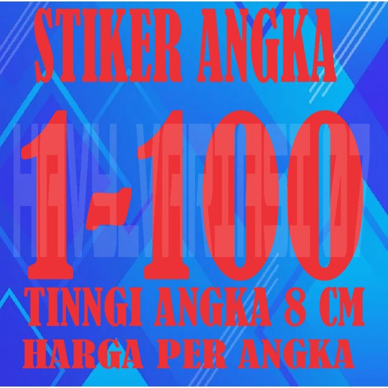 

stiker custom ANGKA tinggi 8cm